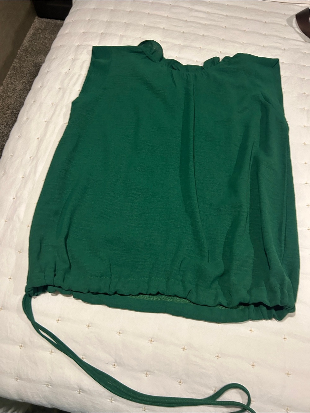 Women’s Green Drawstring Neck Blouse